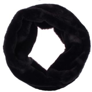 HomeRelax&Style Loop Schal Damen » Teddy Winterschal Kunstpelz » dicker Winterschal » Damenschal warm & weich (Schwarz)