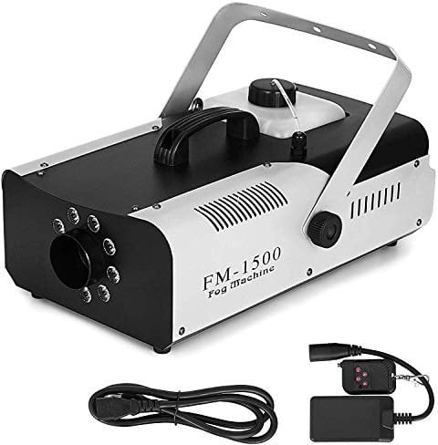 LANAZU Machine à Brouillard LED, pulvérisateur de scène 1500W, Stroboscope Multicolore, adapté aux Mariages et aux fêtes