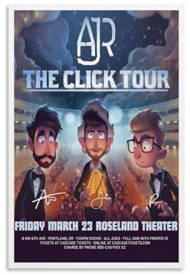 lugEMa Ajr Poster Konzert The Click Tour signierte Leinwand Kunst Gemälde Dekor Wandposter Schlafzimmer Fitnessstudio dekoratives Geschenk 30 x 45 cm