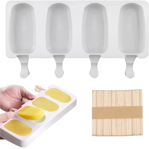 Moule à Glace en Silicone,Moules à Glaces avec Batonnet,Moules à Crème Glacée,Moule à Glace en Silicone,Popsicle Moule Sans BPA, DIY Crème Glacée pour Enfant et Adulte