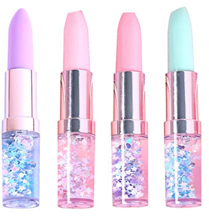 Lippenstift-Gelstift für kreatives Öl, bunt, niedlich, 0,5 m Bleistifte mit Radiergummi am Ende