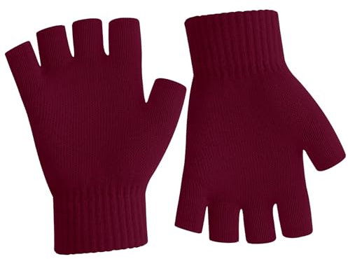 Fingerlose Handschuhe Damen,Handschuhe Fingerlos,Fingerlose Handschuhe Herren,Handschuhe Ohne Fingerkuppen,Fingerless Gloves,Handschuhe Schwarz Winter Thermo Warme Strickhandschuhe Arbeiten,Blau