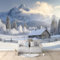 Papier Peint Non-tissées Panoramique 200 x 140 cm Format personnalisé, 3D Poster Geant Mural, Paysages Naturels Enneigés De Montagnes Blanc pour Salon Chambre restaurant Décoration Murale