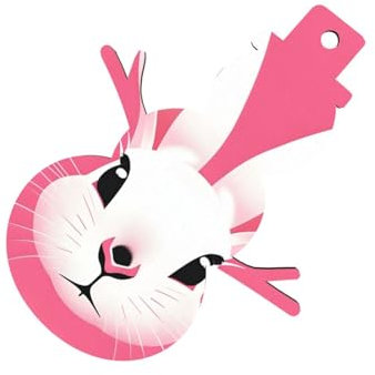 Weißer Hasenkopf aus Holz, doppelseitig, bedruckt, für Bäume, Wände, Türen, Schneemann-Form, Weihnachtsdekoration, 6 Stück