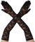 Yolev Lange Spitze Handschuhe Damen Schwarz Brauthandschuhe für Hochzeit Abendessen Parteien Opernhandschuhe Braut Kostümhandschuhe Stretch Tee Party Handschuhe Netzhandschuhe