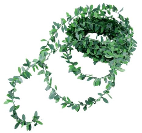 Garneck Girlande Glyzinien Künstlicher Olivenbaum Wandbehänge grüne Partydekorationen Inhaber hochzeitsdeko kunstpflanze Weihnachtsdekoration tischdeko Stirnband mit grünen Blättern Golden