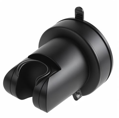 Shower Head Holder with Suction Cup, Removable Hand Shower Holder, Shower Head Holder without Drilling, Universal Adjustable Shower Head Holder, Shower Head Holder Made of ABS Plastic (Black)