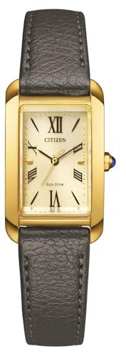 CITIZEN Damen Analog Eco-Drive Uhr mit Leder Armband EW5622-09P