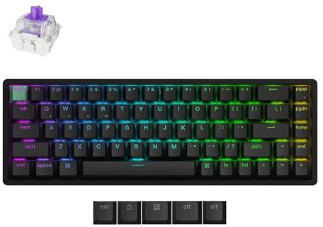 Keychron K6 HE Rapid Trigger Wireless Custom Teclado Mecánico con Efecto Hall Gateron Interruptor Magnético de Doble Riel, 2,4 GHz QMK Bluetooth 5.2 RGB Compatible con Mac Windows