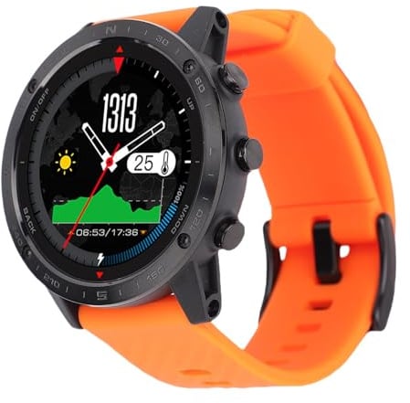 1,3 Zoll Touchscreen Uhr für Herren Damen mit Fitness Tauchen | Anruf und Nachrichten Erinnerungen, 320 mAh Akku für Outdoor Nutzung, Ti Legierung Gehäuse mit Silikon Armband