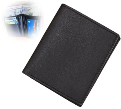 Bizaical Disabled Badge Holder, Mini Wallet for Disabled Badge in Faux Leather – Compact Car Document Organizer with Oyster Card Holder and Bus Pass Pocket (Black)