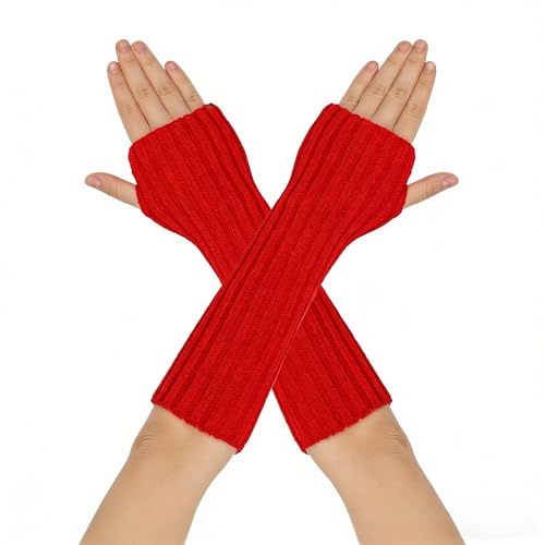 LSYZHX Knitted Wrist Warmers Womens, Knitted Fingerless Gloves, Winter Thumbhole Gloves for Women
