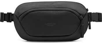 Larkson Sling Bag Herren & Damen Schwarz - Helge Large - Anti Diebstahl Crossbody Bag mit RFID Blocker - Bauchtasche für Alltag, Festival & Reisen - Wasserabweisend