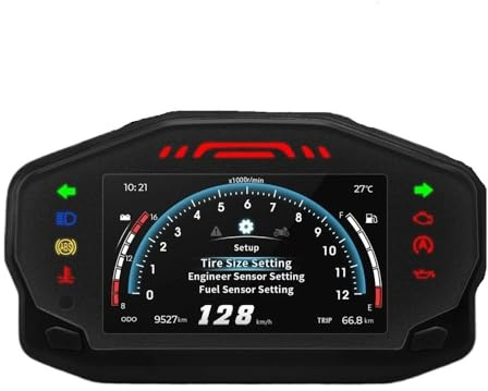 Tacómetro Velocímetro Digital Universal Motocicleta para Motor De Retroiluminación para Odómetro 2/4 Cilindros Pantalla TFT Tablero Moto