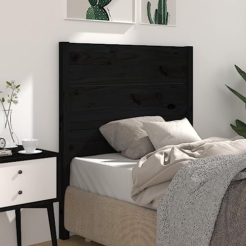 Hoopleep Schwarzes Kopfteil Massivholz Kiefer 96x4x100 cm, rustikaler Bettrahmen Anbau für Queen-Size & Full-Size Betten, Schlafzimmer Dekor