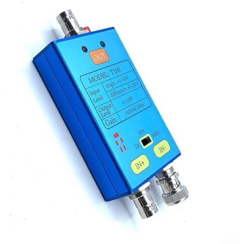 Sumsoctober Sonde différentielle T100 pour oscilloscope | Atténuation 1X/10X/100X, bande passante 10 MHz, rechargeable USB-C | Amplificateur/pour test de circuit électronique