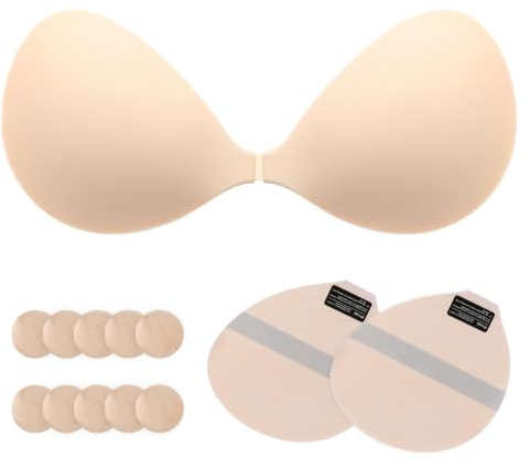 Soutien Gorge Dos Nu sans Bretelles, Adhesif Invisible Push-Up Femme - C