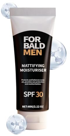 Anti Shine Kopfhautgel, Glatzenkopf-Sonnenschutz-Feuchtigkeitscreme Gel zum Schutz mit kühlendem Effekt, nicht fettendes, mattes Finish, schnell einziehend, Freund nach der Rasur, 60 g Tube