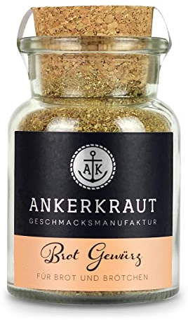 Ankerkraut Landbrot, Gewürzmischung zum selber backen von Brot und Brötchen, Semmeln im Backofen backen, 70 g im Korkenglas