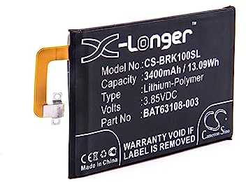 vhbw Akku kompatibel mit BlackBerry BBB100-1, BBB100-1 TD-LTE, BBB100-2 Handy Smartphone Telefon (3400mAh, 3,85V, Li-Polymer)