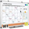 MAKELLO Whiteboard Monatsplaner, Magnetisch, Abwischbar, Kombitafel, Wochenplaner Wand mit Magneten Stifte, Planungstafel, Groß, 90x60cm