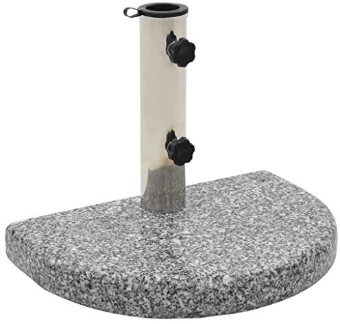 Festnight Pied de Parasol Socle Courbe en Granite Socle de Parasol Granite 10 kg Courbe Gris 40 x 28 x 4 cm