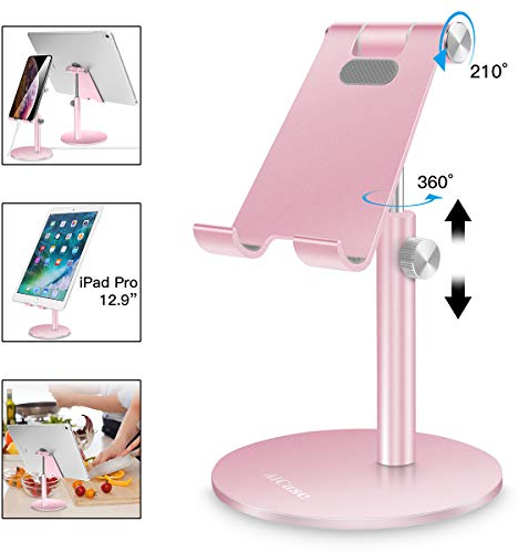 AICase Supporto per tablet/telefono, supporto da tavolo universale regolabile in alluminio, per iPad 2018 Pro 10.5/9.7/12.9, Air mini 2 3 4, Samsung Tab, altri smartphone e tablet (4-12.9) - Oro rosa