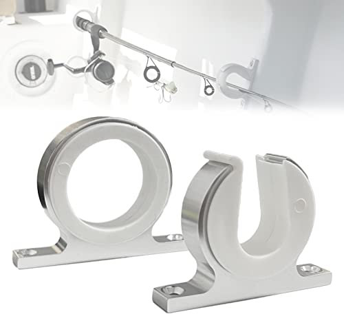 Boat Fishing Rod Hanger - Marine Fishing Reel Storage Rack Holder for Car RV Van Yacht Ship, Smooth Polished Aluminum (1)