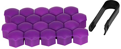 X AUTOHAUX 20Stk. 17mm Universal Radschraubenkappen Radschrauben Radmuttern Kappen Plastik Abdeckkappe für Auto Lila