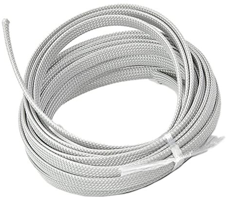Othmro Guaina flessibile in rete metallica in PET espandibile, 5 m, colore grigio, per cavi audio TV e PC da animali domestici che masticano e strappano