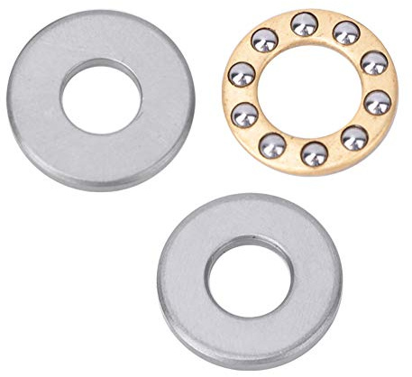 Akozon 10pcs Flachstahl Kugellager Set, Miniatur Drucklager Hochpräzise Kugellager Maschinenbau Zubehörteil, F8-22M 8*22*7mm, Legierter Stahl, Fett, 7 Millimeter