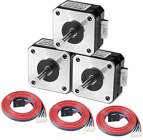 Dealikee 3Pcs Nema 17 Stepper Motor for Titanium Extruder 3D Printer 4.1V 1A 13Ncm Motor 17HS4023 with Wire with 1m DuPont Line