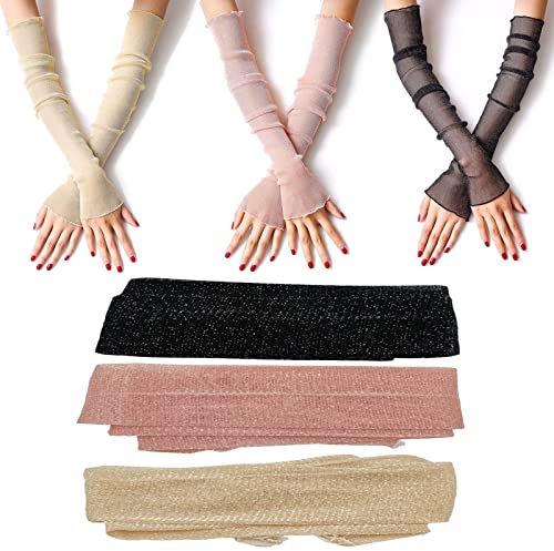 Molyorch 3 Paare Damen Kühlung Arm Ärmel, Elastische,Anti Rutsch, Atmungsaktiv Armschutz Anti UV Schutzt Ärmel,für Radfahren Laufen Golf Reise Outdoor Sport Schutz für die Haut (3 Farben)