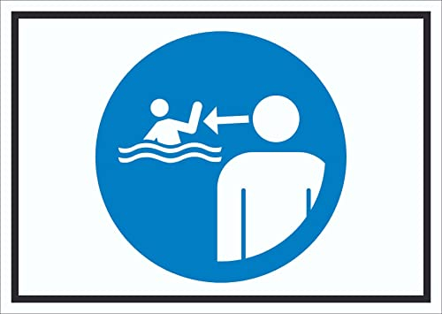 HB-Druck Kinder in Wassereinrichtungen beaufsichtigen Symbol Schild A2 Rückseite selbstklebend