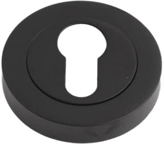 ONYX DESIGN Keyhole Euro Escutcheon on Matt Black Keyhole Cover on Matt Black for Internal Doors for Security and Protection from Key Damage
