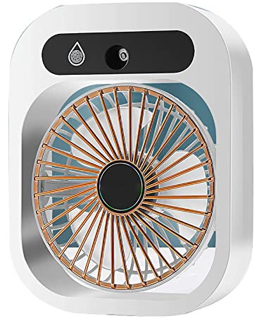 Ventilador de aire portátil Ventilador de aire acondicionado personal de niebla de hielo grande para el hogar, la oficina y al aire libre blanco