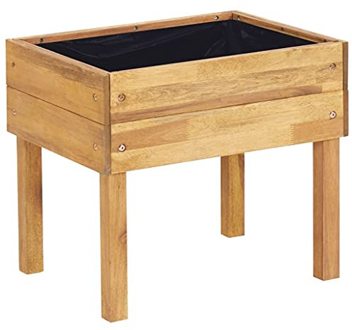 MOONAIRY Jardinière Jardinière de Jardin Jardinière d'extérieur Pot de Fleurs Balcon Jardinière Jardinière surélevée 50x40x45 cm Bois Massif d'acacia