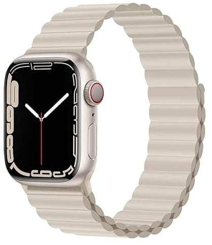 Magnet Band für Apple Watch Armband 41mm 45mm 40mm 44mm 42mm 46mm 38mm Herren/Damen, Silikon Sport Loop Strap für Apple Watch 8 Armbänder iWatch Series 10 9 8 7 6 5 4 3 SE Ultra 49mm-38/40/41/42 mm