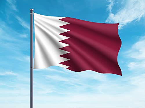 OEDIM Bandiera del Qatar | 150 x 85 cm | Rinforzata e con impunture | Bandiera con 2 occhielli metallici e resistente all'acqua