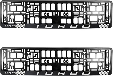 PAIR (2PCS) TAPORT TURBO 3D Car Registration License Number Plate Surround Holder Frame Surround