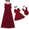 Sommer Mutter Und Tochter Kleid Weihnachten Mama Und Ich Kleidung Outfits Mutter Kinder Passende Familie-Rot, Baby 6-9M