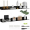 Sezanrpt 36 Inches Acrylic Long Wall Shelf Set of 2, Black Wall Mounted Acrylic Bathroom Storage Shelves Display Organizer, Floating Shelf for Bottle Oragnizer, Spice, Wine, Toys, Controller, Cup