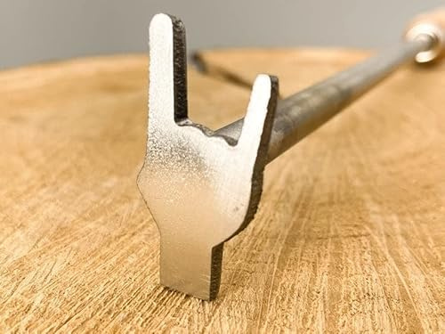 Dein Brandstempel BBQ Brandeisen Motiv Hörner/Heavy-Metal-Gruß | lustiges Grillzubehör als Geschenk | Grillbesteck und Gadget für den Grill (mit Box)