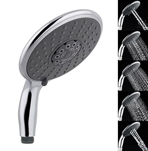 ECOSPA Large Shower Head 150mm Diameter 5 Function Modes High Pressure Handheld Shower Head Chrome Finish