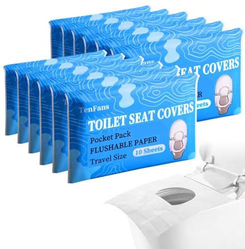 Toilet Seat Covers (120 Pack), XL Flushable and Biodegradable Paper Toilet Seat Cover Disposable for Adult and Kids’ Potty Training, Great for Airplane, Travel Seats, Public Restroom and Camping
