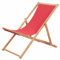 Homgoday Klappbarer Strandstuhl Liegestuhl Rückenlehne Verstellbar Sonnenliege Gartenliege Faltliege Campingstuhl Klappstuhl Garten Balkon Strand Eukalyptusholz und Stoff Rot