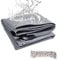 Lona Impermeable Exterior 3x3m, 440 g/m² Lona de Protección Toldo Reforzado PVC con Ojales, Duradera Resistente a Los Rayos UV Desgarros, Multiusos para Terrazas Muebles Jardín Piscina Coche Gris