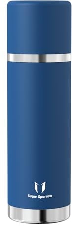 Super Sparrow Stainless Steel Water Bottle - 1000ml - Wide Mouth Vacuum Insulated Flask - BPA-Free ThermosBottle - Leakproof Lid Doubles as Cup