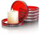 Lot de 6 assiettes à bougies en verre rouge de 10,2 cm, petites assiettes rondes décoratives en verre pour centres de table