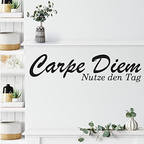 Wandtattoo Carpe Diem Autotattoo Schriftzug XXL (Größe 3 (112,00 cm x 29,00 cm))